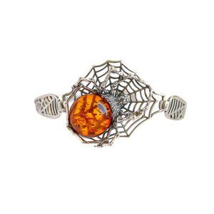 Baltic Amber Spider Bracelet in 925 Sterling Silver